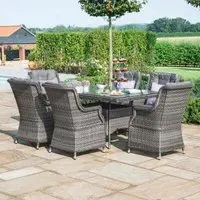 Victoria 6-Seater Garden Dining Set - Grey, Rattan