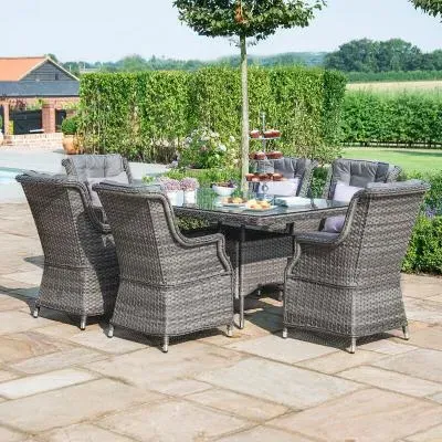 Victoria 6-Seater Garden Dining Set - Grey, Rattan