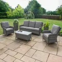 Victoria High Back 3-Seater Garden Sofa Set - Grey