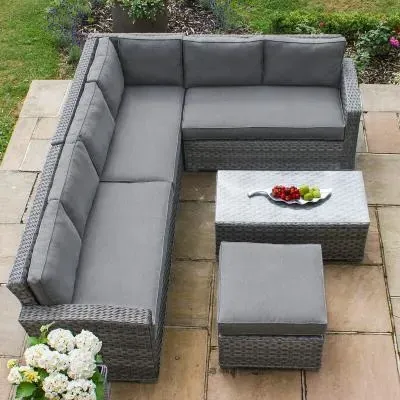 Victoria Large Garden Corner Group - Grey, Rattan image