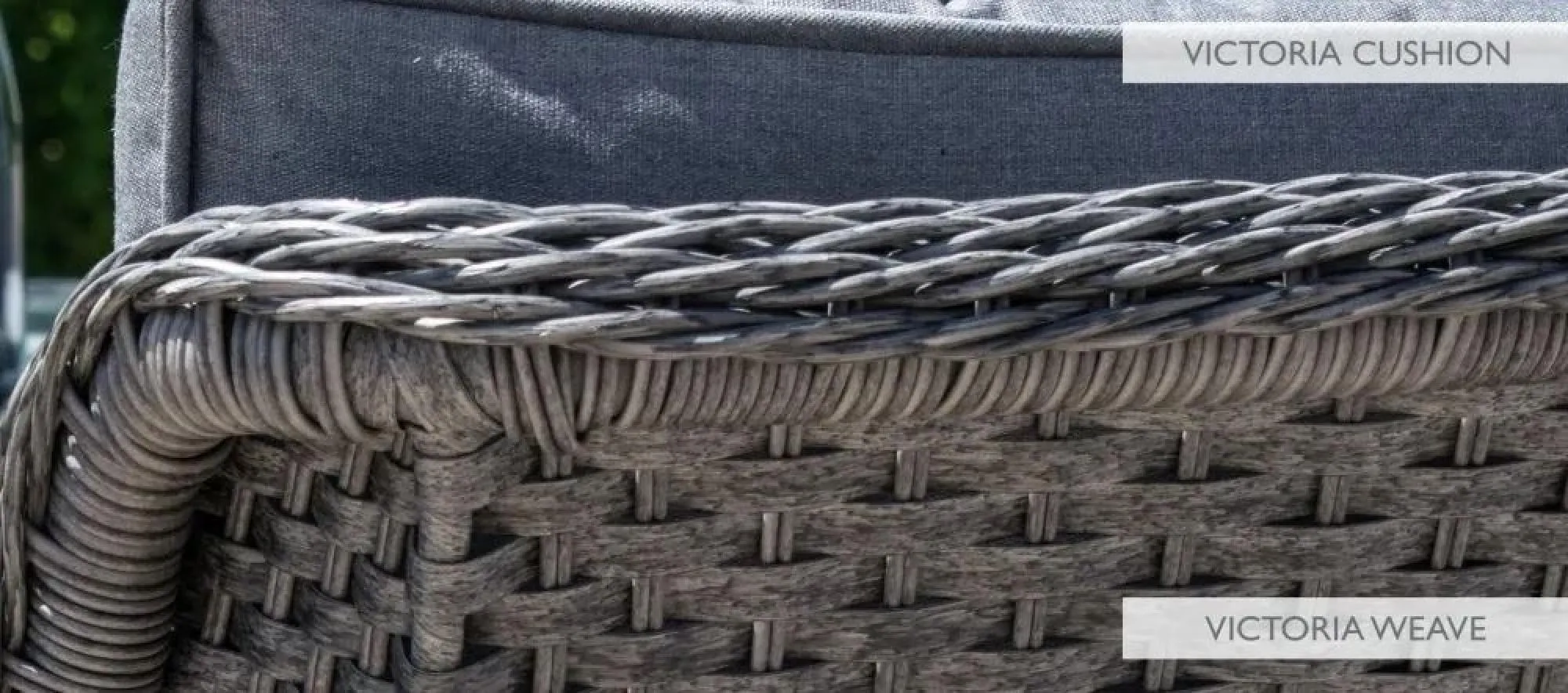 Victoria Small Corner Garden Sofa Set - Grey, Rattan