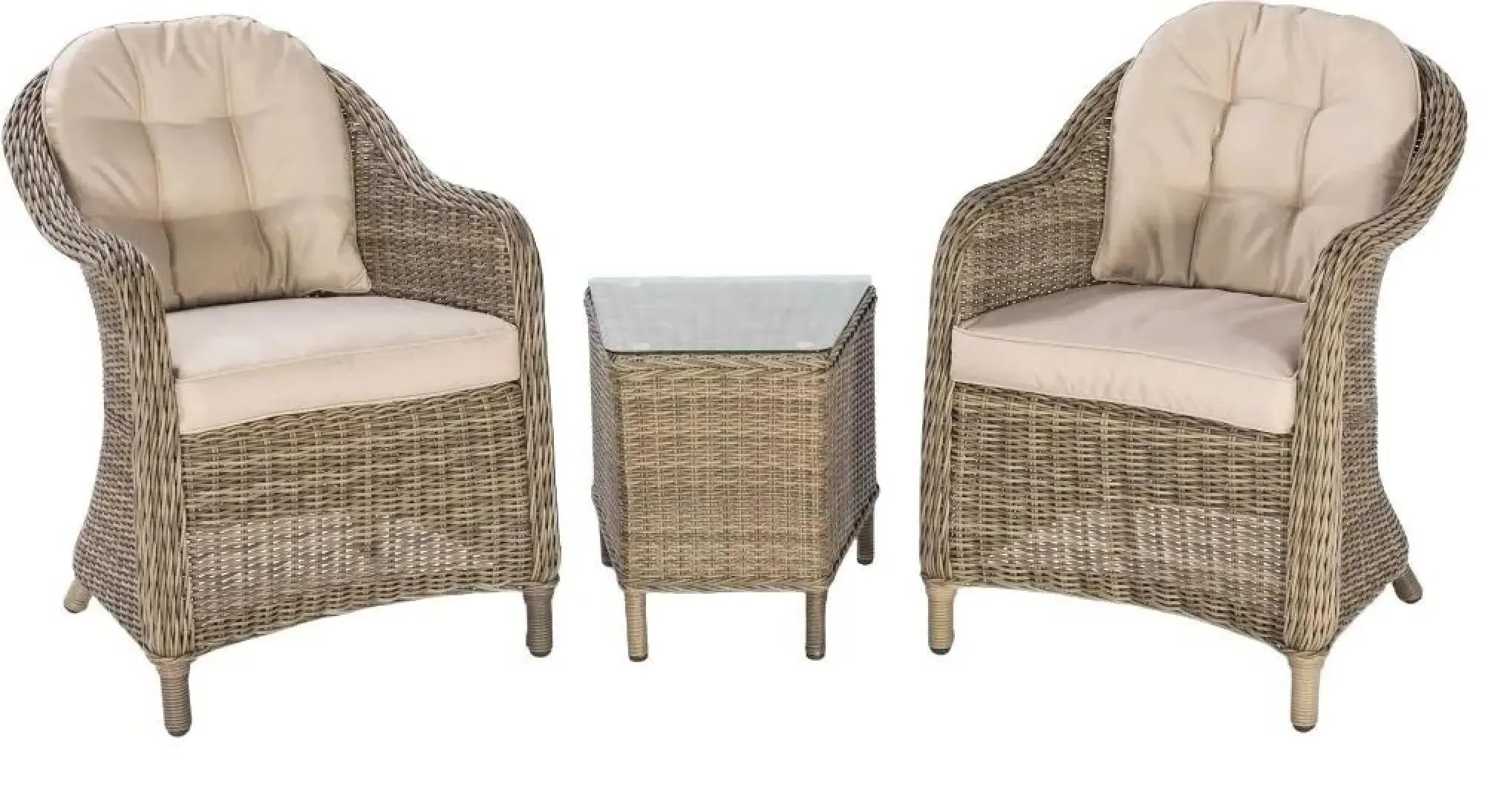 Winchester 3 Piece Garden Lounge Set - Natural, Rattan