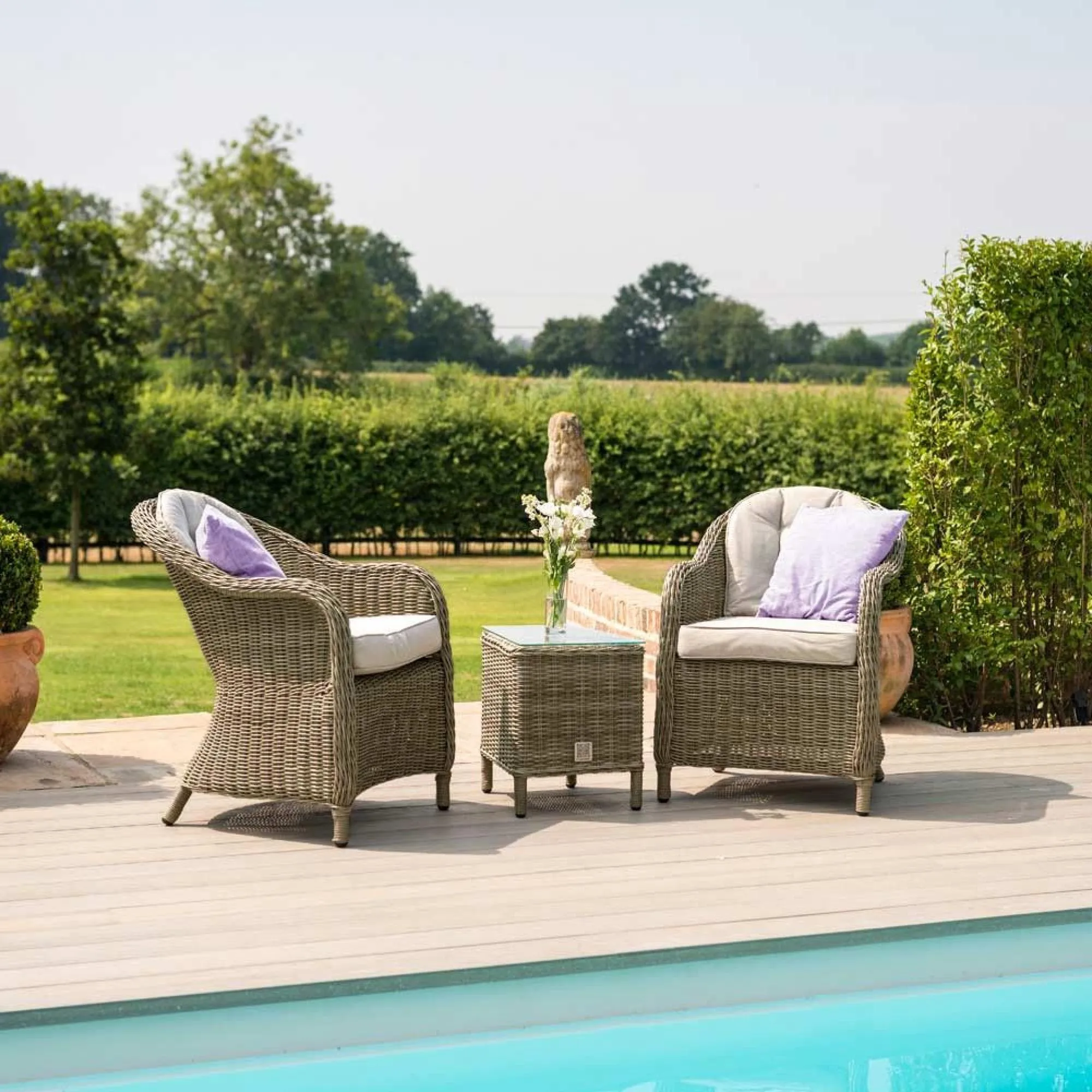 Winchester 3 Piece Garden Lounge Set - Natural, Rattan