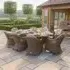 Winchester 8-Seater Oval Dining Set with Lazy Susan - Brown, Rattan