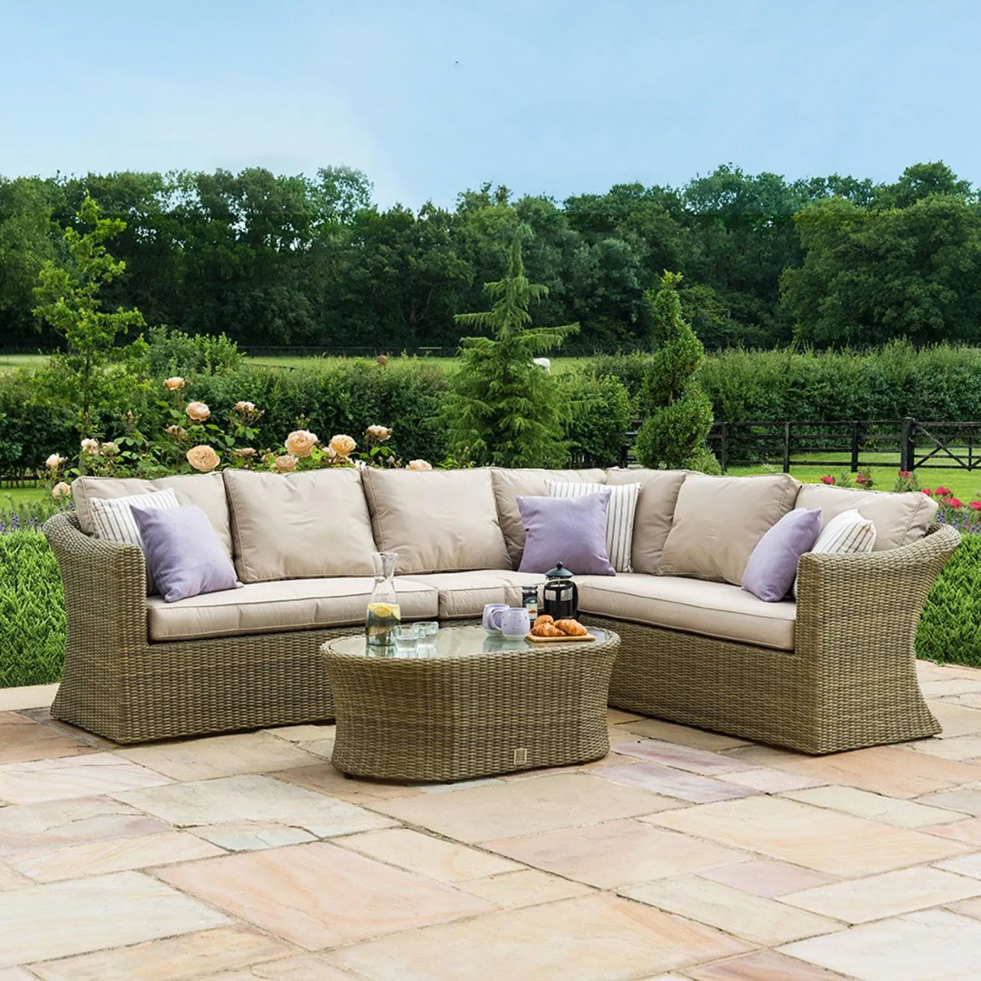Winchester Large Garden Corner Group - Natural, Rattan