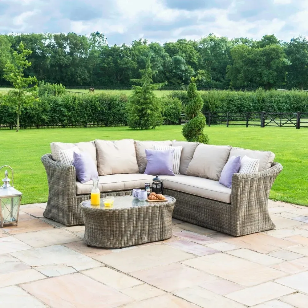 Winchester Small Corner Garden Sofa Set - Natural, Rattan