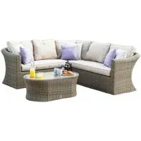 Winchester Small Corner Garden Sofa Set - Natural, Rattan