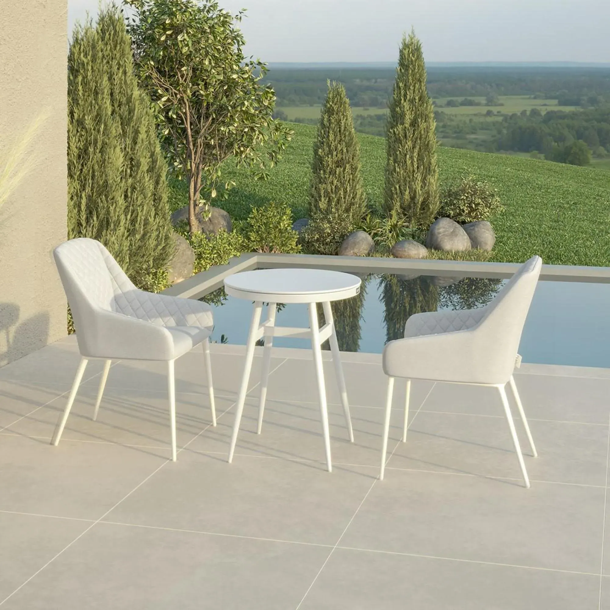 Zest 2-Seater Garden Bistro Set - Lead Chine, Aluminium