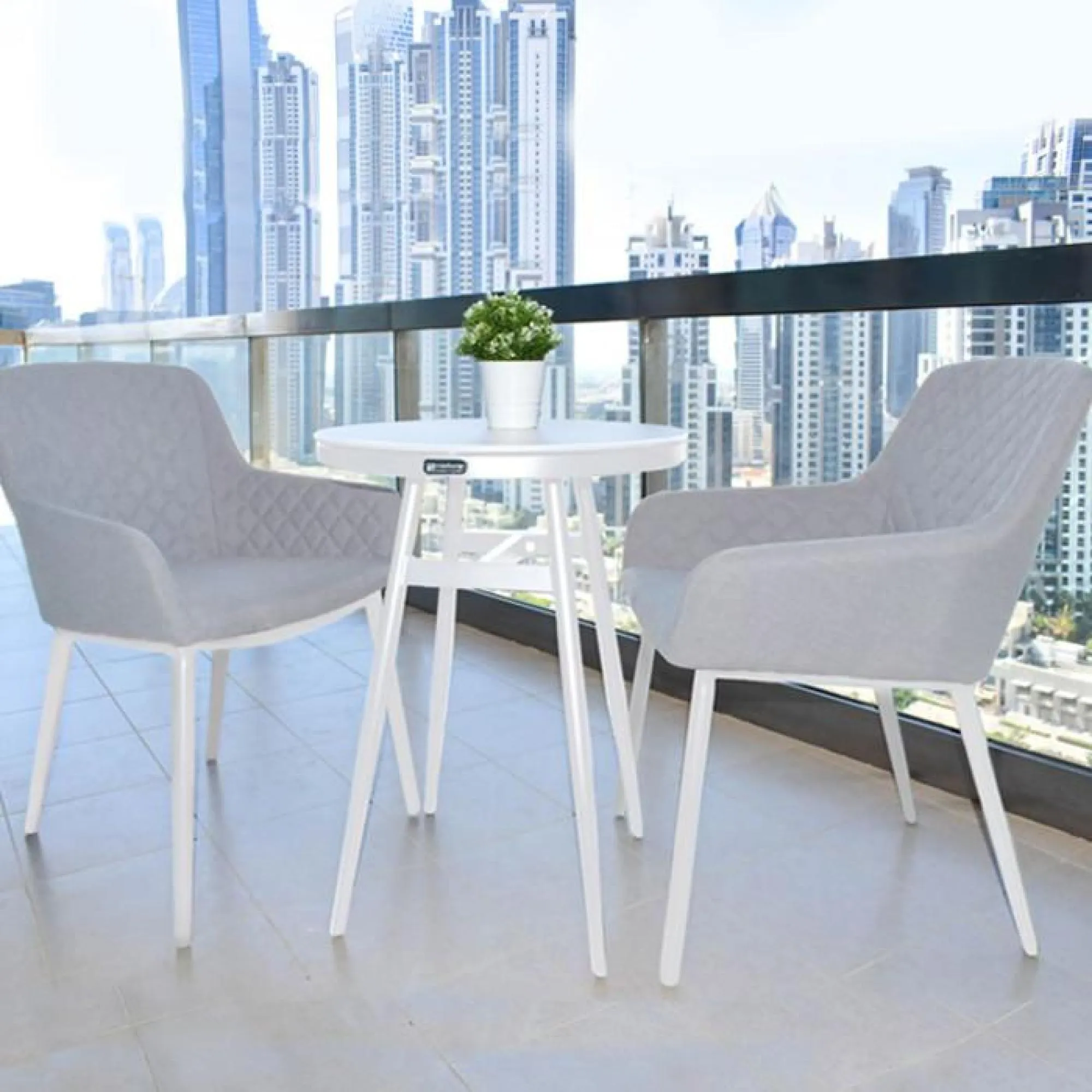 Zest 2-Seater Garden Bistro Set - Lead Chine, Aluminium