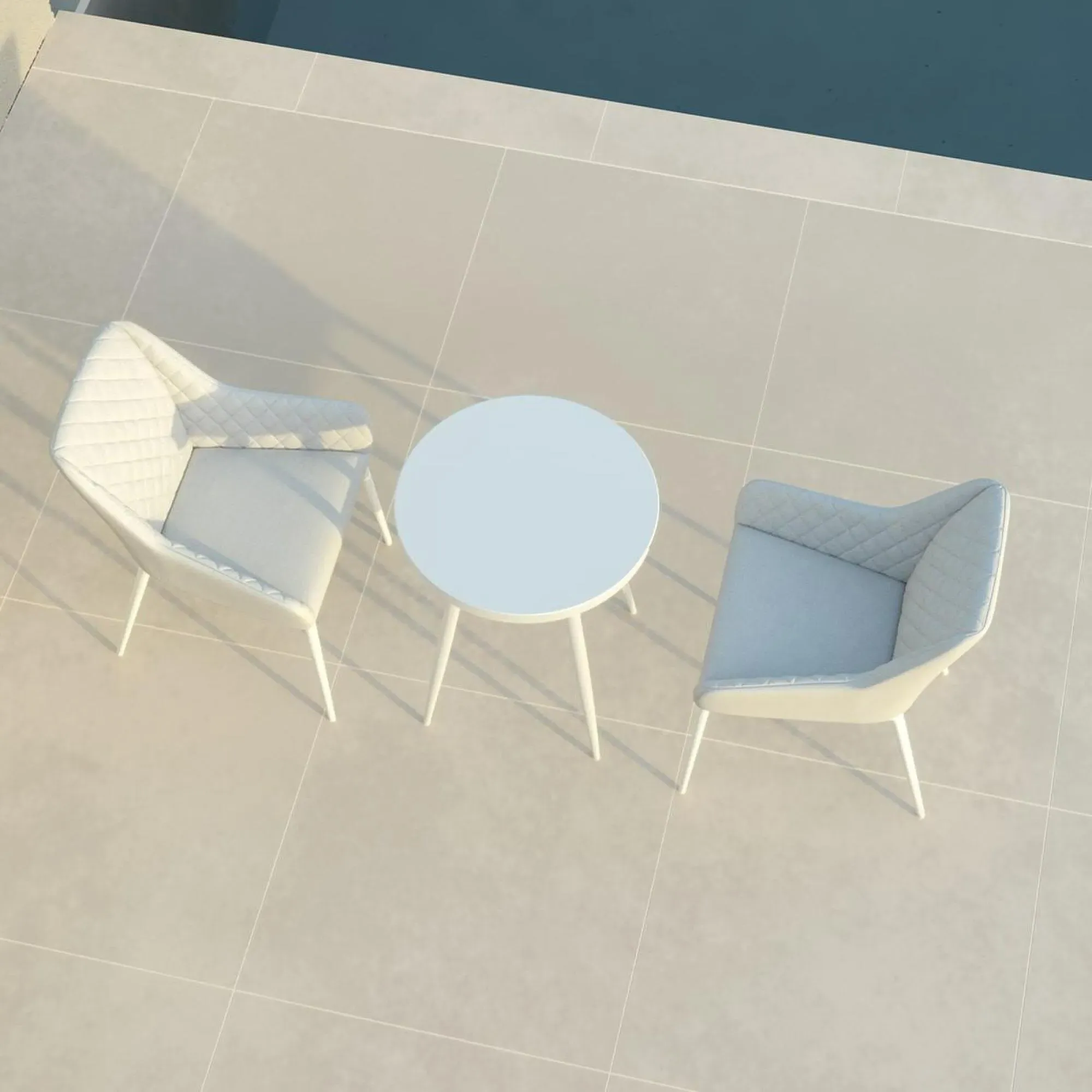 Zest 2-Seater Garden Bistro Set - Lead Chine, Aluminium