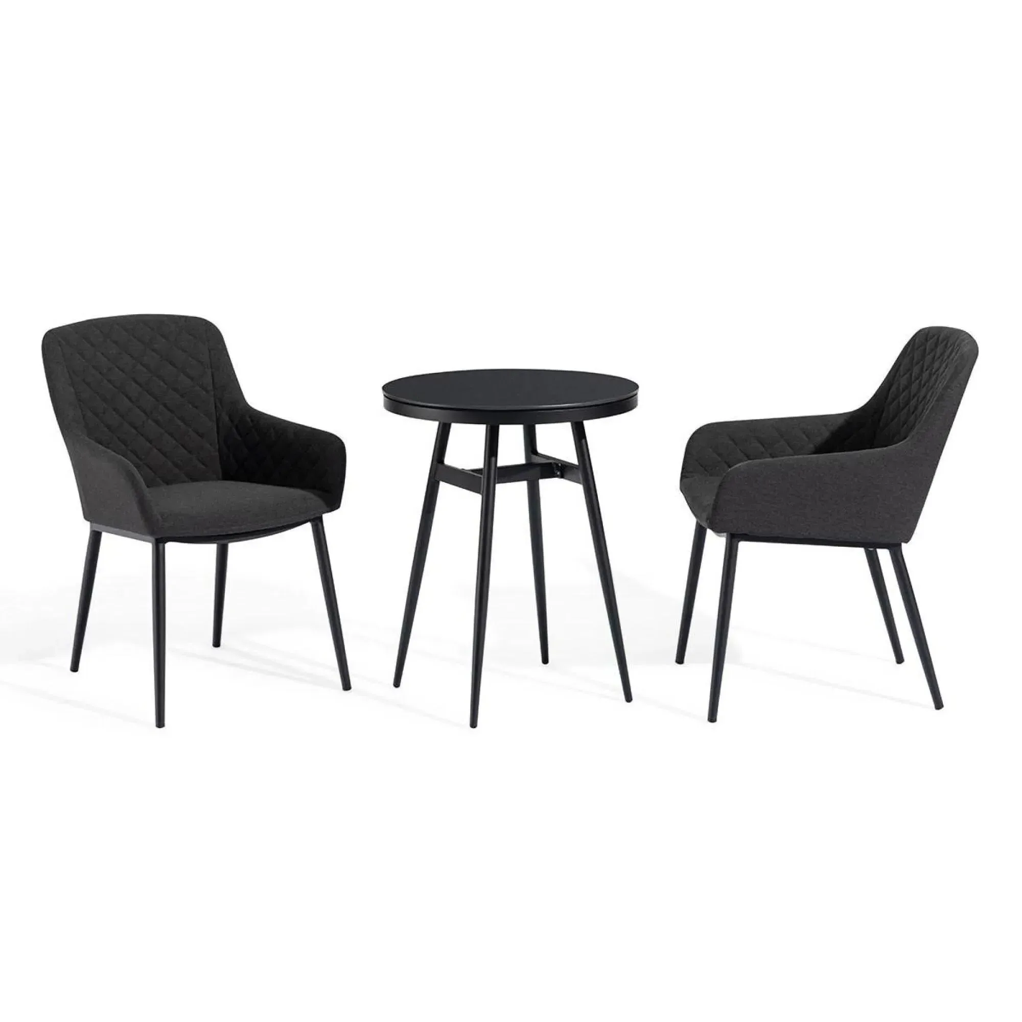 Zest 2-Seater Round Garden Bistro Set - Charcoal, Aluminium