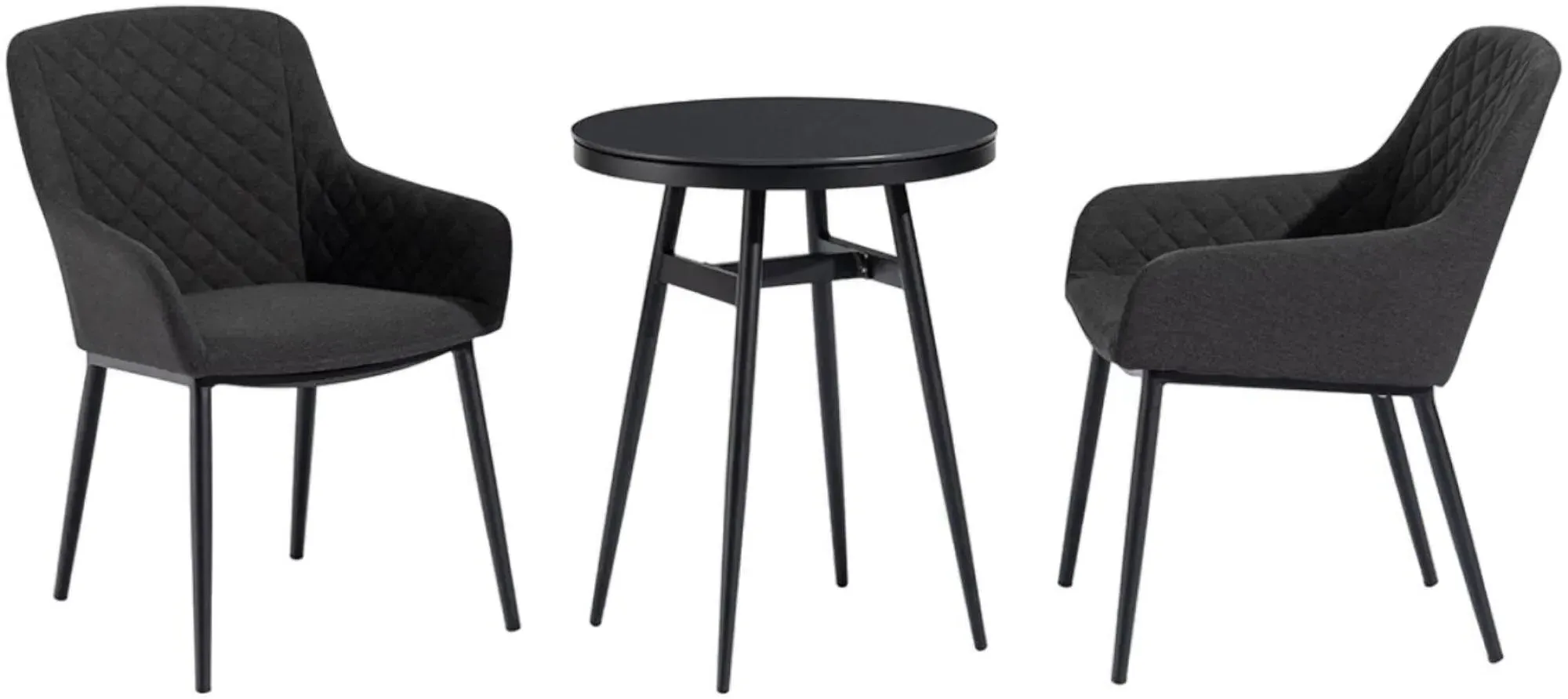 Zest 2-Seater Round Garden Bistro Set - Charcoal, Aluminium