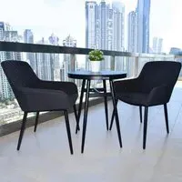 Zest 2-Seater Round Garden Bistro Set - Charcoal, Aluminium