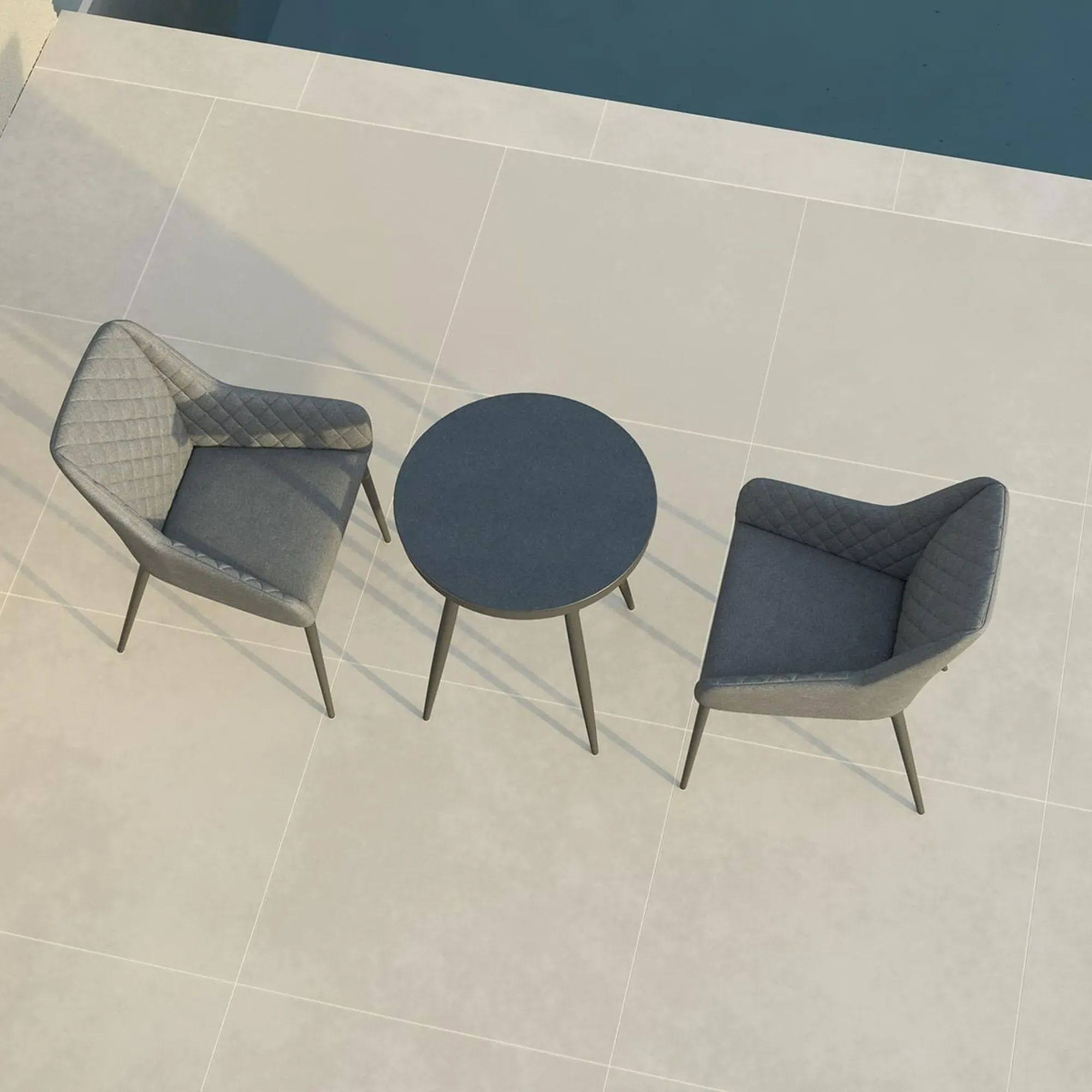 Zest 2-Seater Round Garden Bistro Set - Flanelle