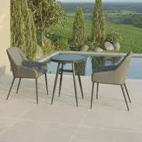 Zest 2-Seater Round Garden Bistro Set - Flanelle