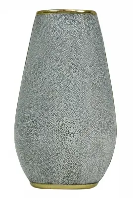 Amara Large Vase Set of 2 - White, Faux Shagreen