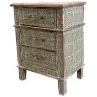Amira 3 Drawer Chest - Green, Brown