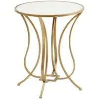 Apex Square End Table - Antique Gold, Glass