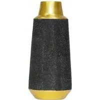 Asbury Large Vase Set of 4 - Black, Faux Shagreen