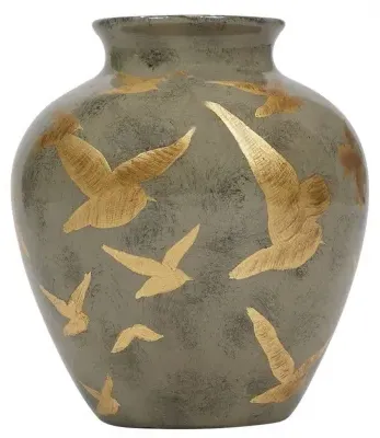 Ashford 10 Inch Jar Set of 2 - Charcoal Grey, Gold image