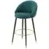 Ashley Highback Barstool - Teal, Velvet