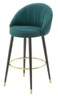 Ashley Highback Barstool - Teal, Velvet image