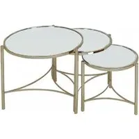 Brookville Mirrored Nest of 3 Tables - Gold