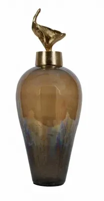 Camelot Large Jar - Charcoal Grey, Gold