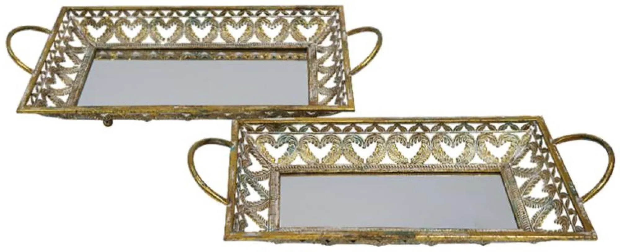 Claro Metal Trays Set of 4 - Gold Pewter