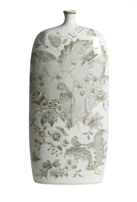 Ellie Large Vase - Light Blue, White image
