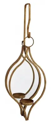 Ellie Single Mirrored Candle Holder Set - Painted Gold image