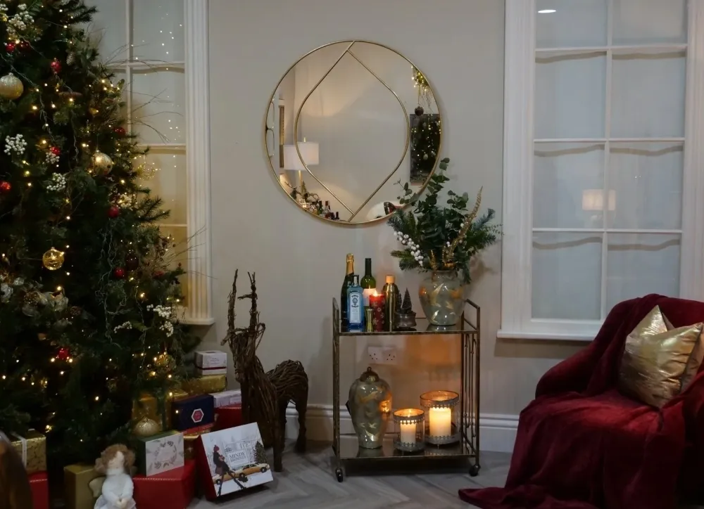 Estela Drinks Trolley - Gold, Mirrored