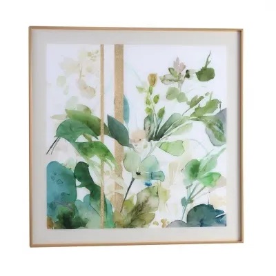 Floral Photo Frame - Green, Gold image