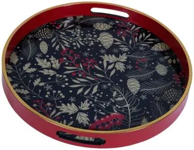 Forest Pine Wood Tray Set of 2 - Navy, Pine image