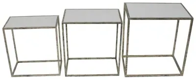 Irma Nest of Tables Set of 3 - Antique Gold, Marble image