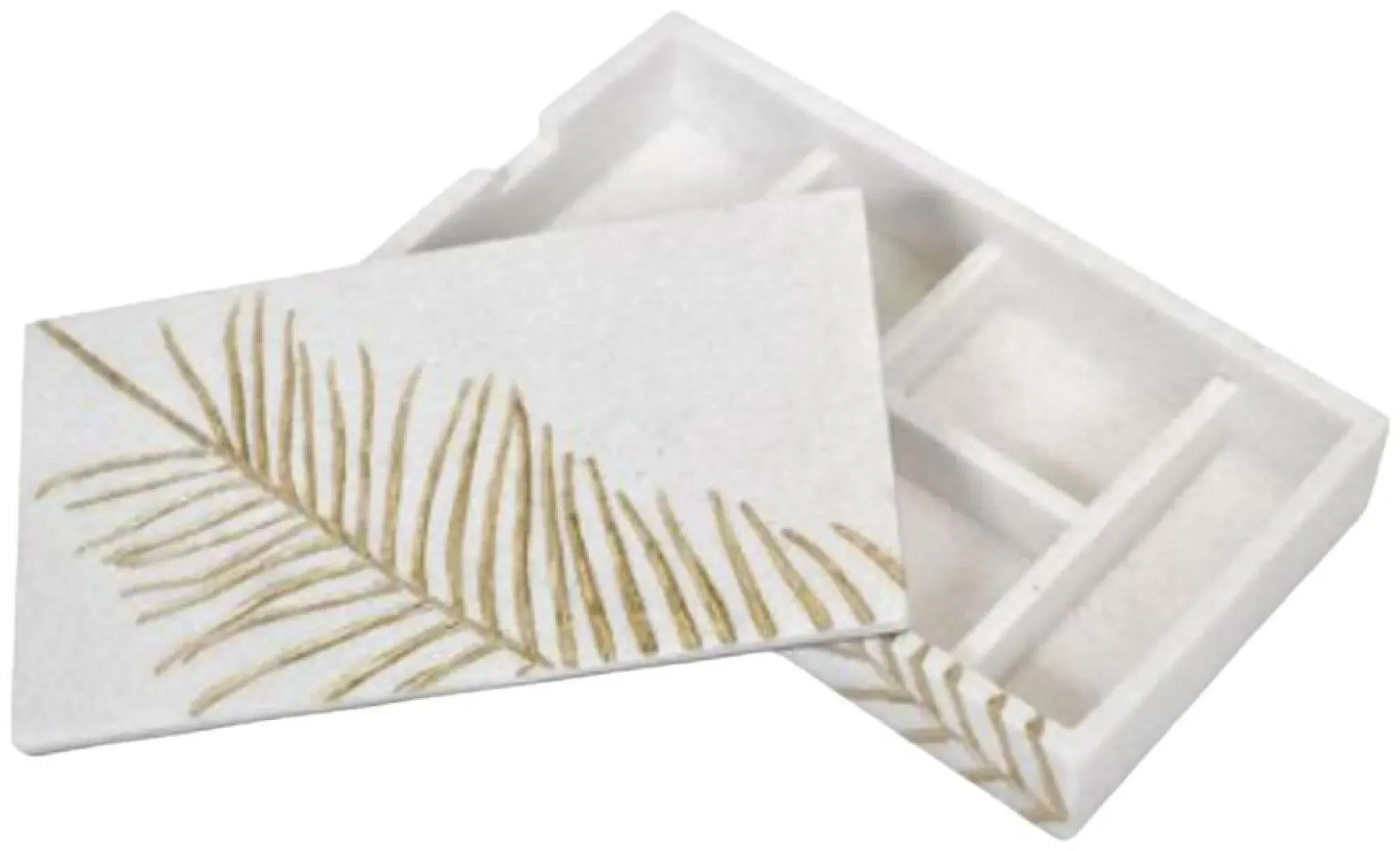 Large Trinket Box - White, Stone