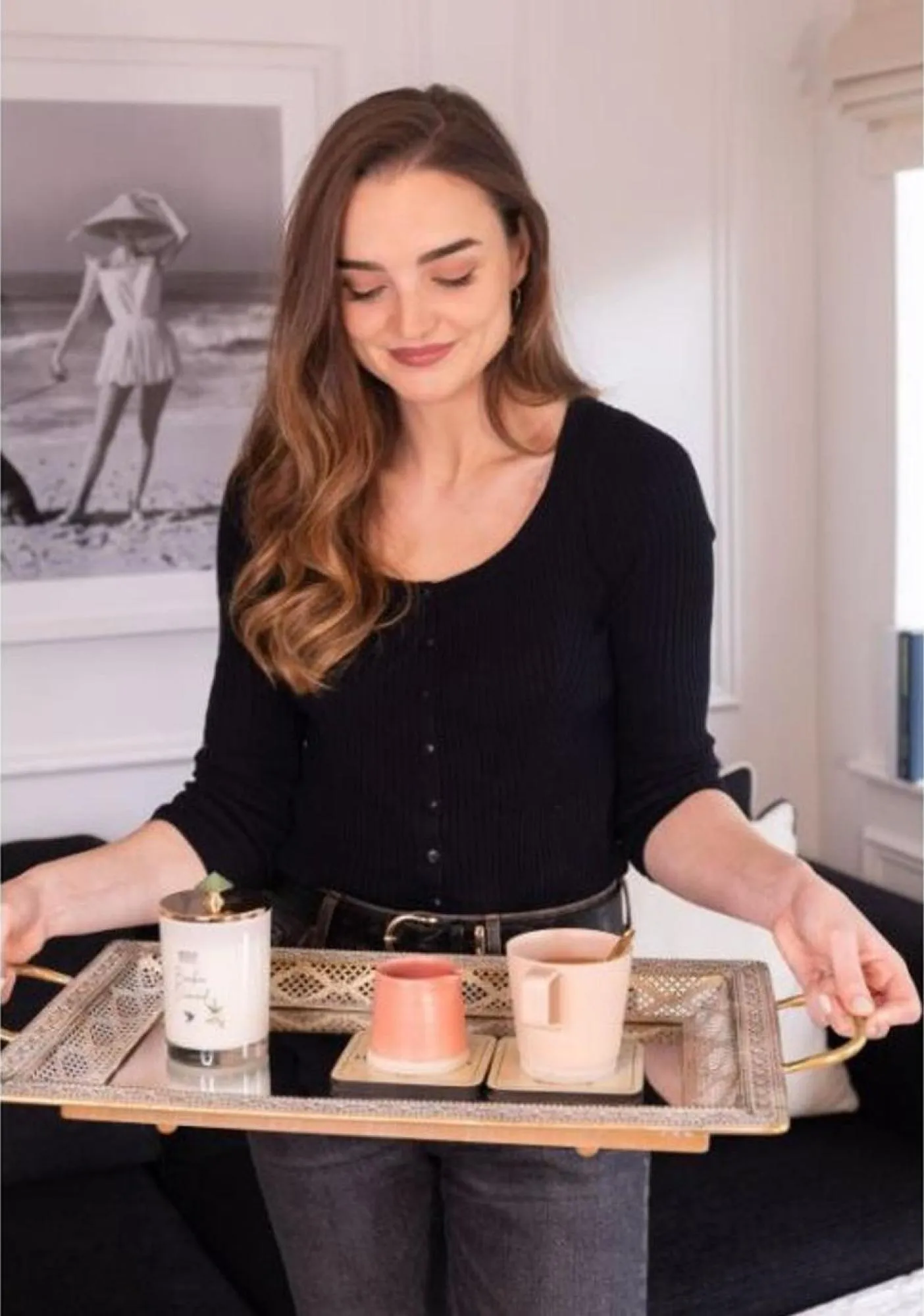 Latifa Metal Tray Set of 2 - Gold, Metal