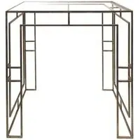 Laurant Side Table - Antique Gold, Metal and Glass