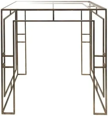 Laurant Side Table - Antique Gold, Metal and Glass image