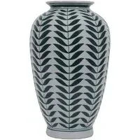 Leaf Vase - Off White, Green