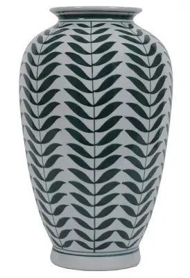 Leaf Vase - Off White, Green image