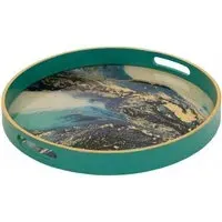 Marine Wonder Serving Tray Set of 4 - Cyan