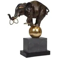 Metal Elephant Figurine - Black, Gold