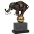 Metal Elephant Figurine - Black, Gold