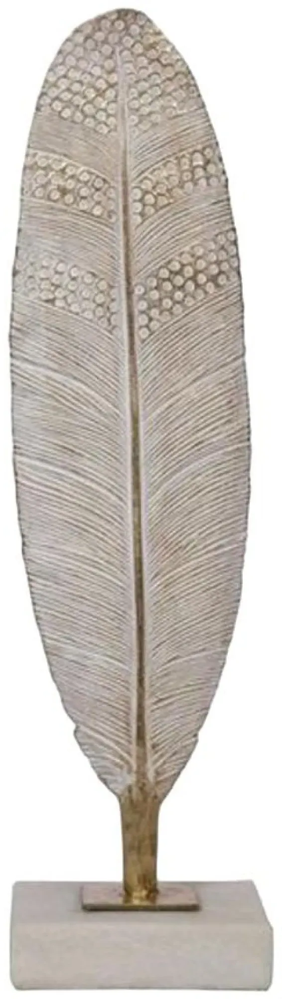 Metal Feather Set of 2 - Off White