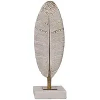 Metal Feather Set of 2 - Off White