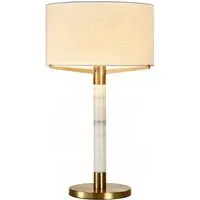 Mila Table Lamp - White, Brass