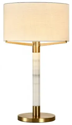 Mila Table Lamp - White, Brass image