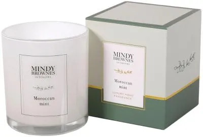 Moroccan Mint Glass Candle Set - White image