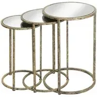 Nest of 3 Tables - Antique Gold
